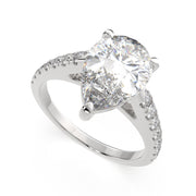 2.3 Carat VS1 D Lab Grown Diamond Pave Pear Ring